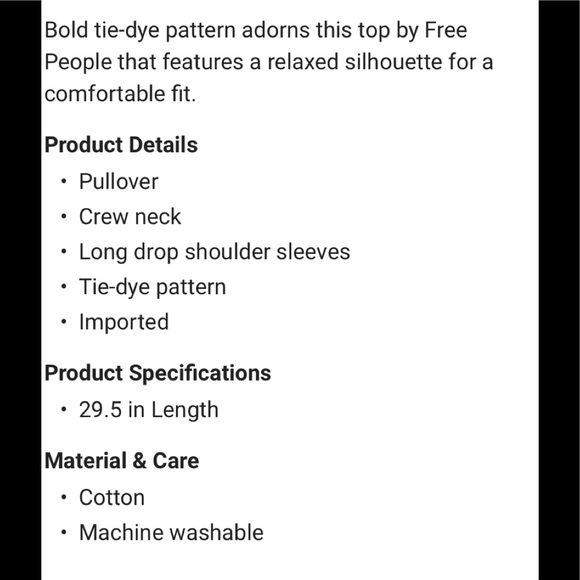 Free People Be Free Tie Dye Top - Picture 4 of 4